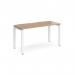 Adapt single desk 1400mm x 600mm - white frame, beech top E146-WH-B