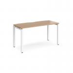 Adapt single desk 1400mm x 600mm - white frame, beech top E146-WH-B