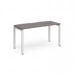 Adapt single desk 1400mm x 600mm - white frame, grey oak top E146-WH-GO