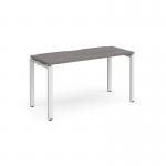 Adapt single desk 1400mm x 600mm - white frame, grey oak top E146-WH-GO