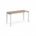 Adapt single desk 1400mm x 600mm - white frame, kendal oak top E146-WH-KO