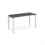Adapt single desk 1400mm x 600mm - white frame, storm grey top E146-WH-OG