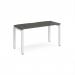Adapt single desk 1400mm x 600mm - white frame, storm grey top E146-WH-OG