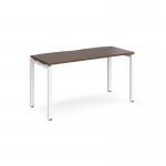 Adapt single desk 1400mm x 600mm - white frame, walnut top E146-WH-W