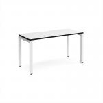 Adapt single desk 1400mm x 600mm - white frame, white top, black edge E146-WH-WK