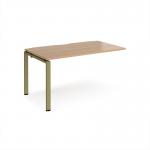 Adapt add on unit single 1400mm x 800mm - green frame, beech top E148-AB-GN-B