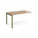 Adapt add on unit single 1400mm x 800mm - green frame, beech top E148-AB-GN-B