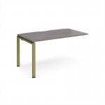 Adapt add on unit single 1400mm x 800mm - green frame, grey oak top E148-AB-GN-GO