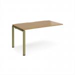 Adapt add on unit single 1400mm x 800mm - green frame, oak top E148-AB-GN-O
