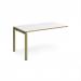Adapt add on unit single 1400mm x 800mm - green frame, white top, oak edge E148-AB-GN-WO
