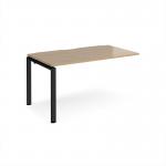 Adapt add on unit single 1400mm x 800mm - black frame, kendal oak top E148-AB-K-KO
