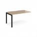 Adapt add on unit single 1400mm x 800mm - black frame, kendal oak top E148-AB-K-KO