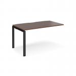 Adapt add on unit single 1400mm x 800mm - black frame, walnut top E148-AB-K-W