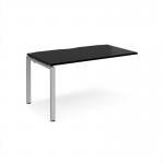 Adapt add on unit single 1400mm x 800mm - silver frame, black top E148-AB-S-BK