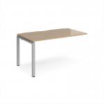Adapt add on unit single 1400mm x 800mm - silver frame, kendal oak top E148-AB-S-KO