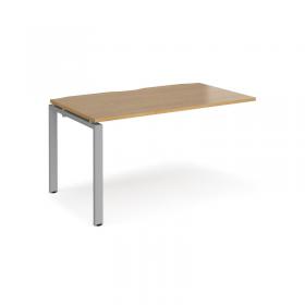 Adapt add on unit single 1400mm x 800mm - silver frame, oak top E148-AB-S-O