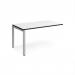 Adapt add on unit single 1400mm x 800mm - silver frame, white top, black edge E148-AB-S-WK
