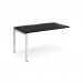 Adapt add on unit single 1400mm x 800mm - white frame, black top E148-AB-WH-BK
