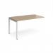 Adapt add on unit single 1400mm x 800mm - white frame, kendal oak top E148-AB-WH-KO