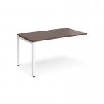 Adapt add on unit single 1400mm x 800mm - white frame and walnut top