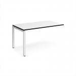 Adapt add on unit single 1400mm x 800mm - white frame, white top, black edge E148-AB-WH-WK