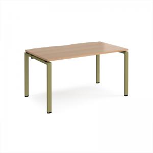 Adapt single desk 1400mm x 800mm - green frame, beech top E148-GN-B