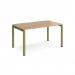 Adapt single desk 1400mm x 800mm - green frame, beech top E148-GN-B