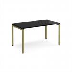 Adapt single desk 1400mm x 800mm - green frame, black top E148-GN-BK