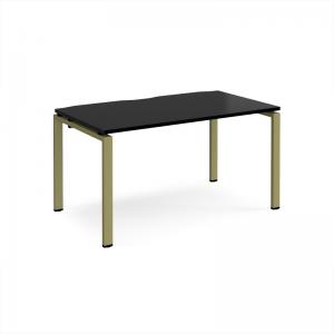 Adapt single desk 1400mm x 800mm - green frame, black top E148-GN-BK
