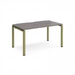 Adapt single desk 1400mm x 800mm - green frame, grey oak top E148-GN-GO