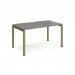 Adapt single desk 1400mm x 800mm - green frame, grey oak top E148-GN-GO