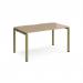 Adapt single desk 1400mm x 800mm - green frame, kendal oak top E148-GN-KO
