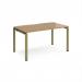 Adapt single desk 1400mm x 800mm - green frame, oak top E148-GN-O