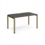 Adapt single desk 1400mm x 800mm - green frame, storm grey top E148-GN-OG