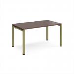 Adapt single desk 1400mm x 800mm - green frame, walnut top E148-GN-W