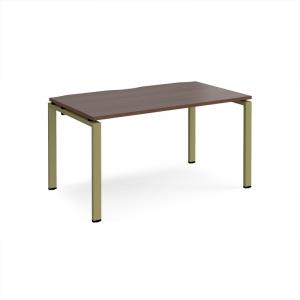 Adapt single desk 1400mm x 800mm - green frame, walnut top E148-GN-W