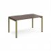 Adapt single desk 1400mm x 800mm - green frame, walnut top E148-GN-W
