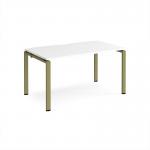 Adapt single desk 1400mm x 800mm - green frame, white top E148-GN-WH