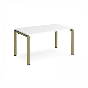 Adapt single desk 1400mm x 800mm - green frame, white top E148-GN-WH