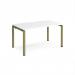 Adapt single desk 1400mm x 800mm - green frame, white top E148-GN-WH