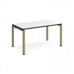 Adapt single desk 1400mm x 800mm - green frame, white top, black edge E148-GN-WK