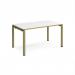 Adapt single desk 1400mm x 800mm - green frame, white top, oak edge E148-GN-WO
