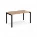 Adapt single desk 1400mm x 800mm - black frame, beech top E148-K-B