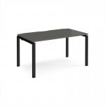 Adapt single desk 1400mm x 800mm - black frame, storm grey top E148-K-OG