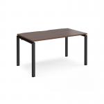 Adapt single desk 1400mm x 800mm - black frame, walnut top E148-K-W