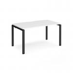 Adapt single desk 1400mm x 800mm - black frame, white top E148-K-WH