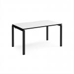Adapt single desk 1400mm x 800mm - black frame, white top, black edge E148-K-WK