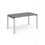 Adapt starter unit single 1400mm x 800mm - silver frame, grey oak top E148-SB-S-GO