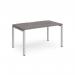 Adapt single desk 1400mm x 800mm - silver frame, grey oak top E148-S-GO