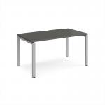 Adapt single desk 1400mm x 800mm - silver frame, storm grey top E148-S-OG